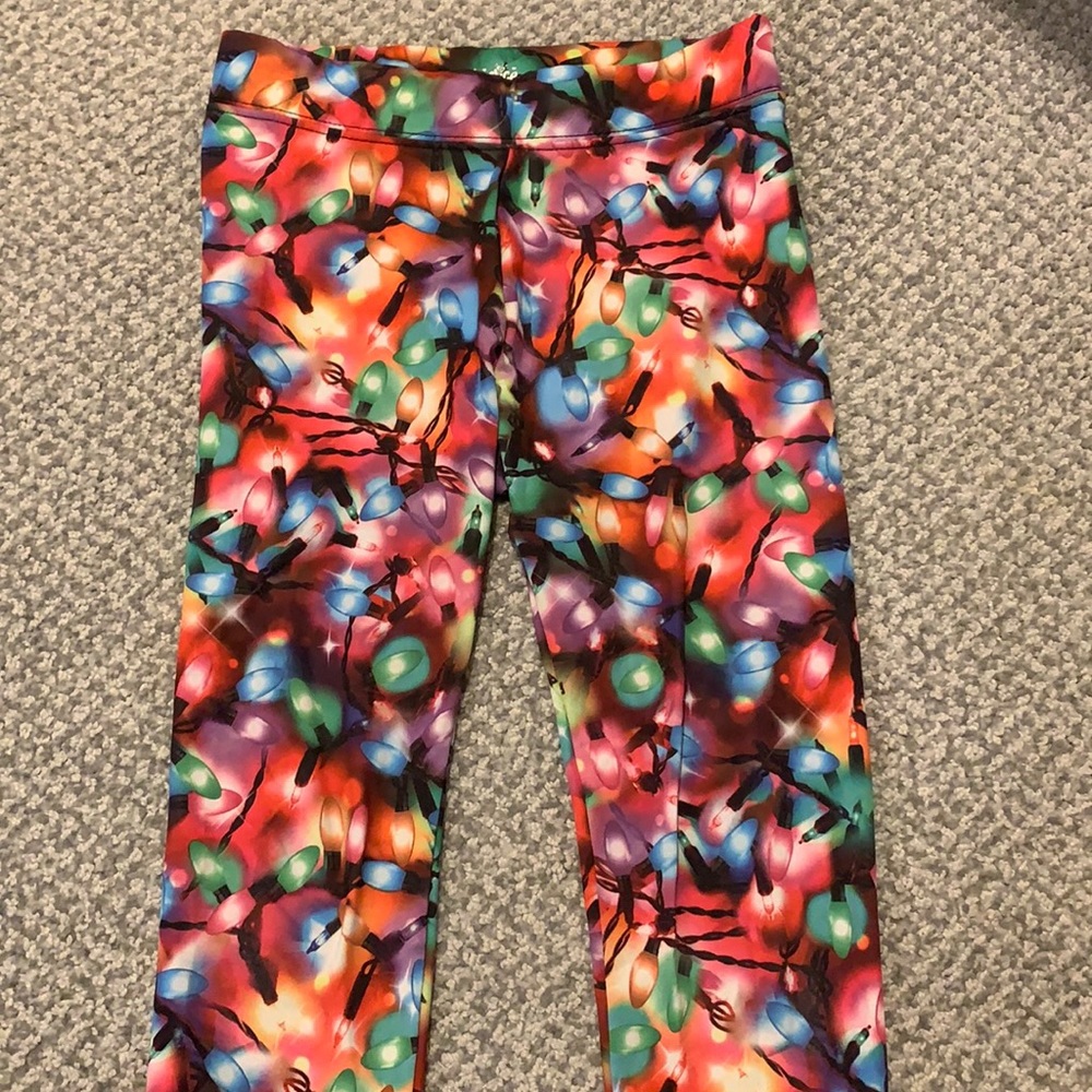 Justice Girls Holiday Lights Print Leggings